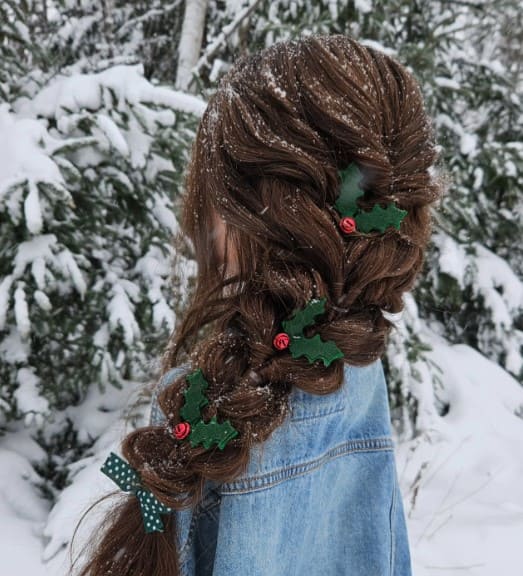 Snow-Kissed Holly Braid Charm