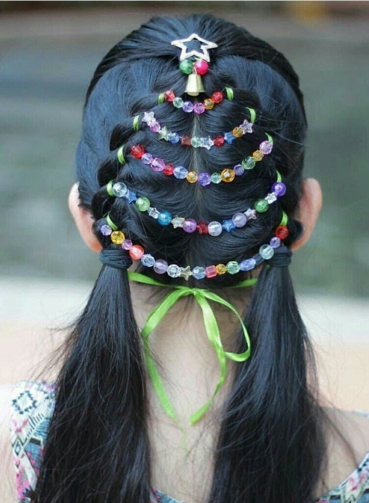 Sparkling Beaded Christmas Tree Braid