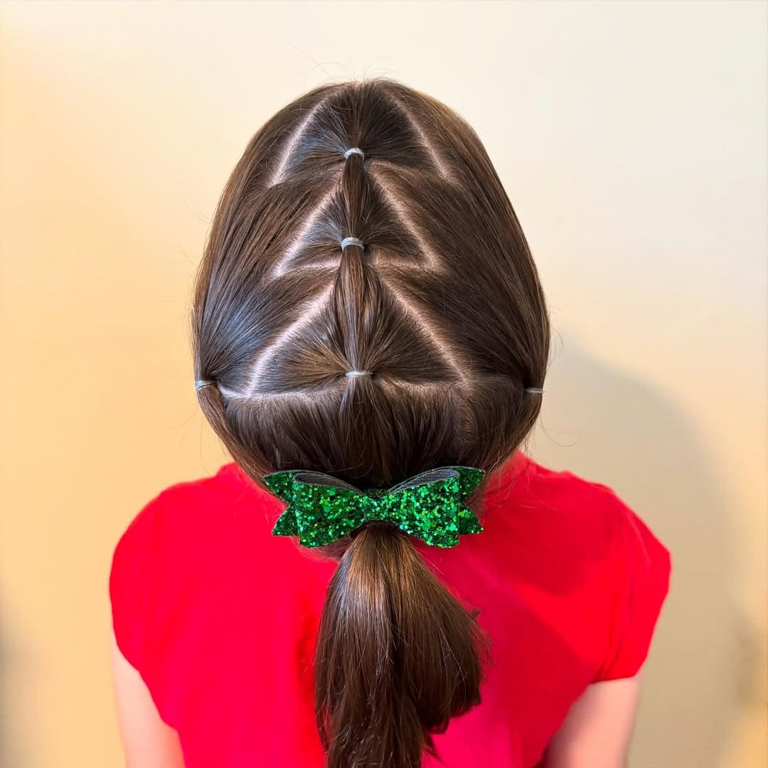 Sparkling Christmas Bow Ponytail