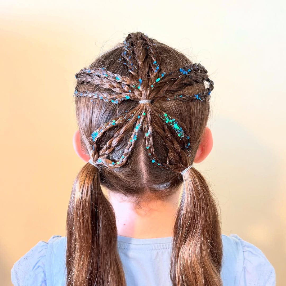 Twinkling Snowflake Braided Pigtails