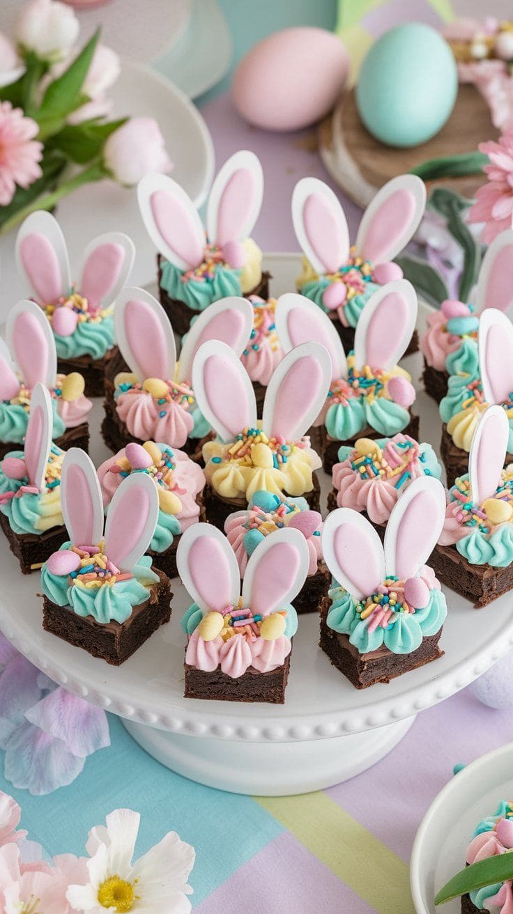 Bunny Ear Easter Brownie Bites