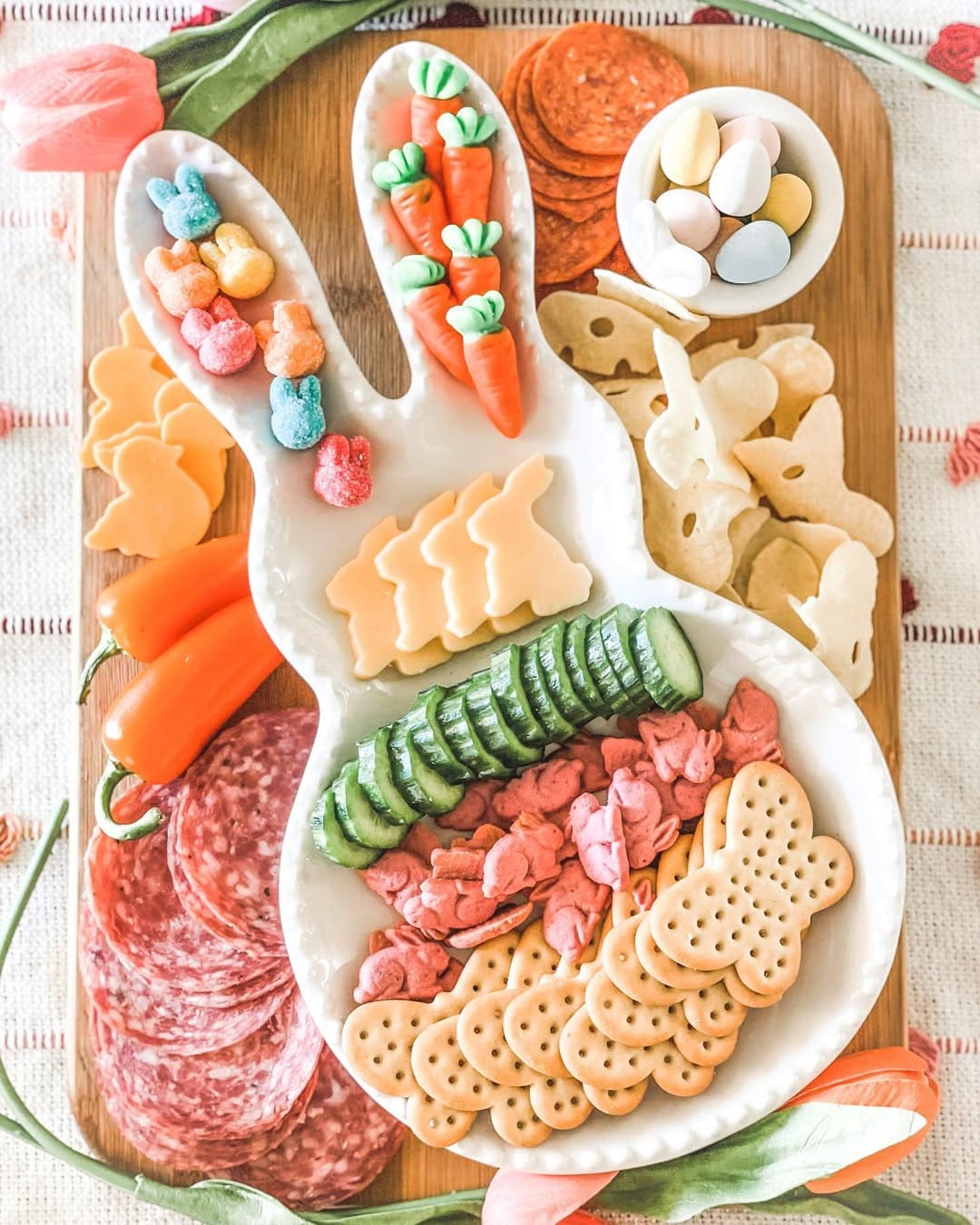 Bunny-Shaped Easter Snack Board