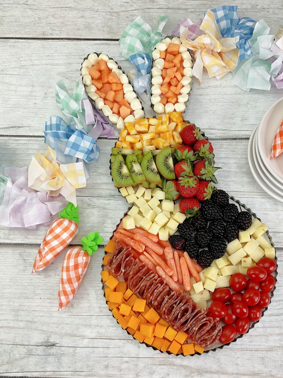 Bunny-Shaped Fresh Easter Snack Board