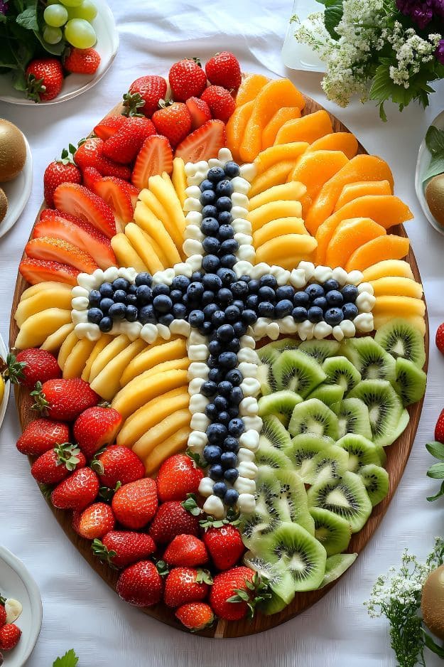 Colorful Fruit Cross Easter Board