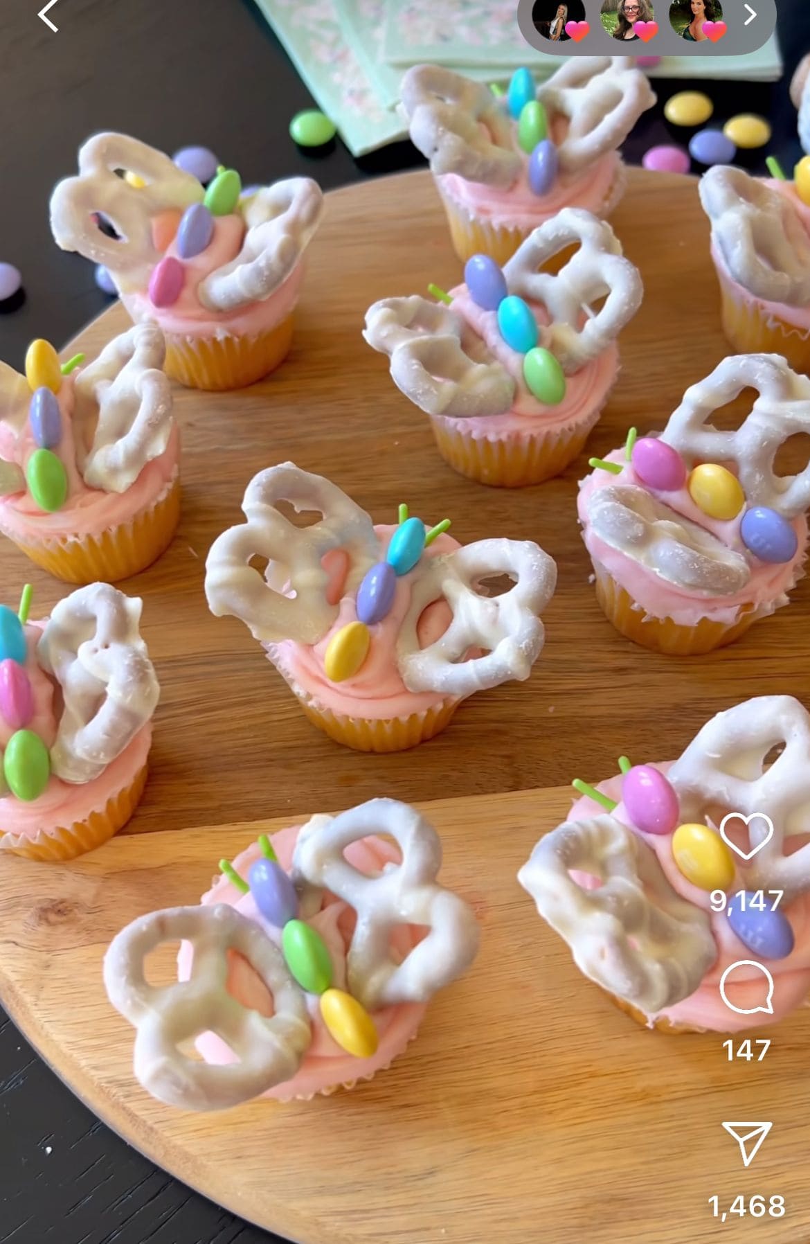 Easter Pretzel Nest Cupcakes