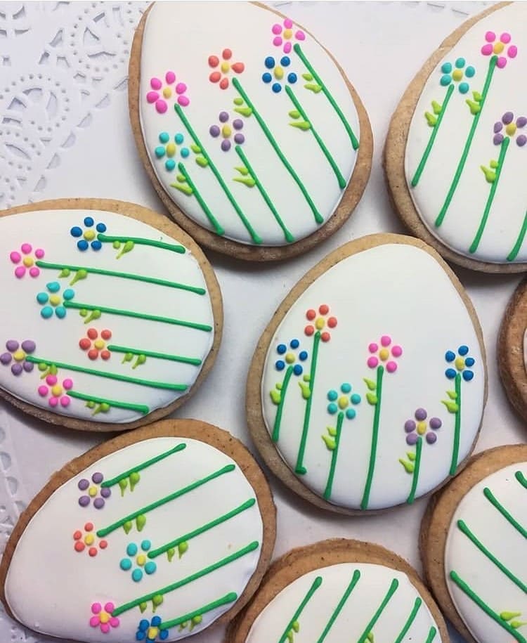Floral Iced Easter Egg Cookies