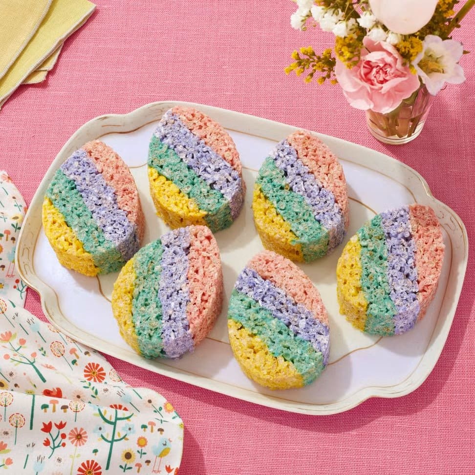 Pastel Rainbow Rice Krispie Eggs