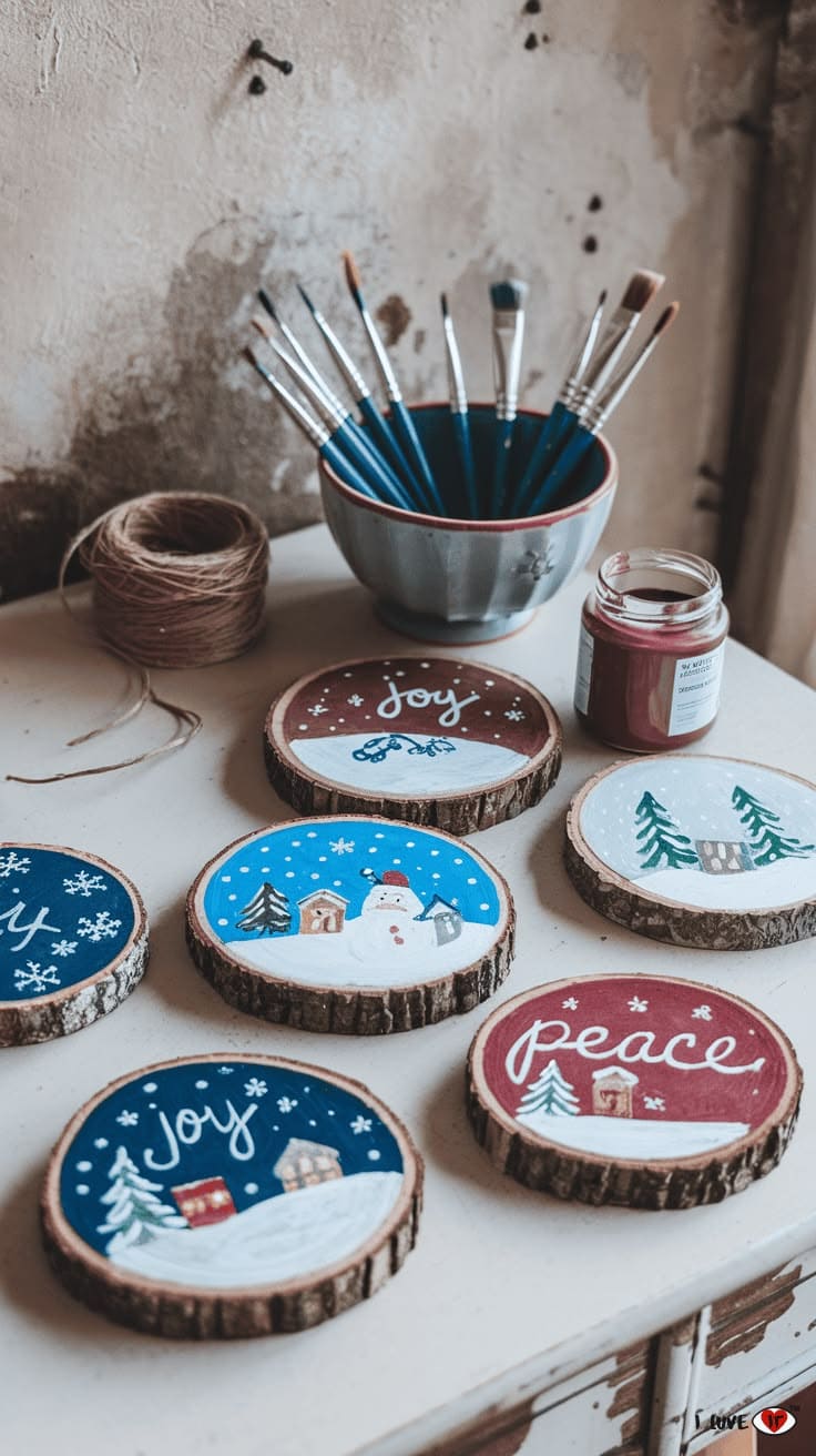Hand Painted Wooden Christmas Ornaments
